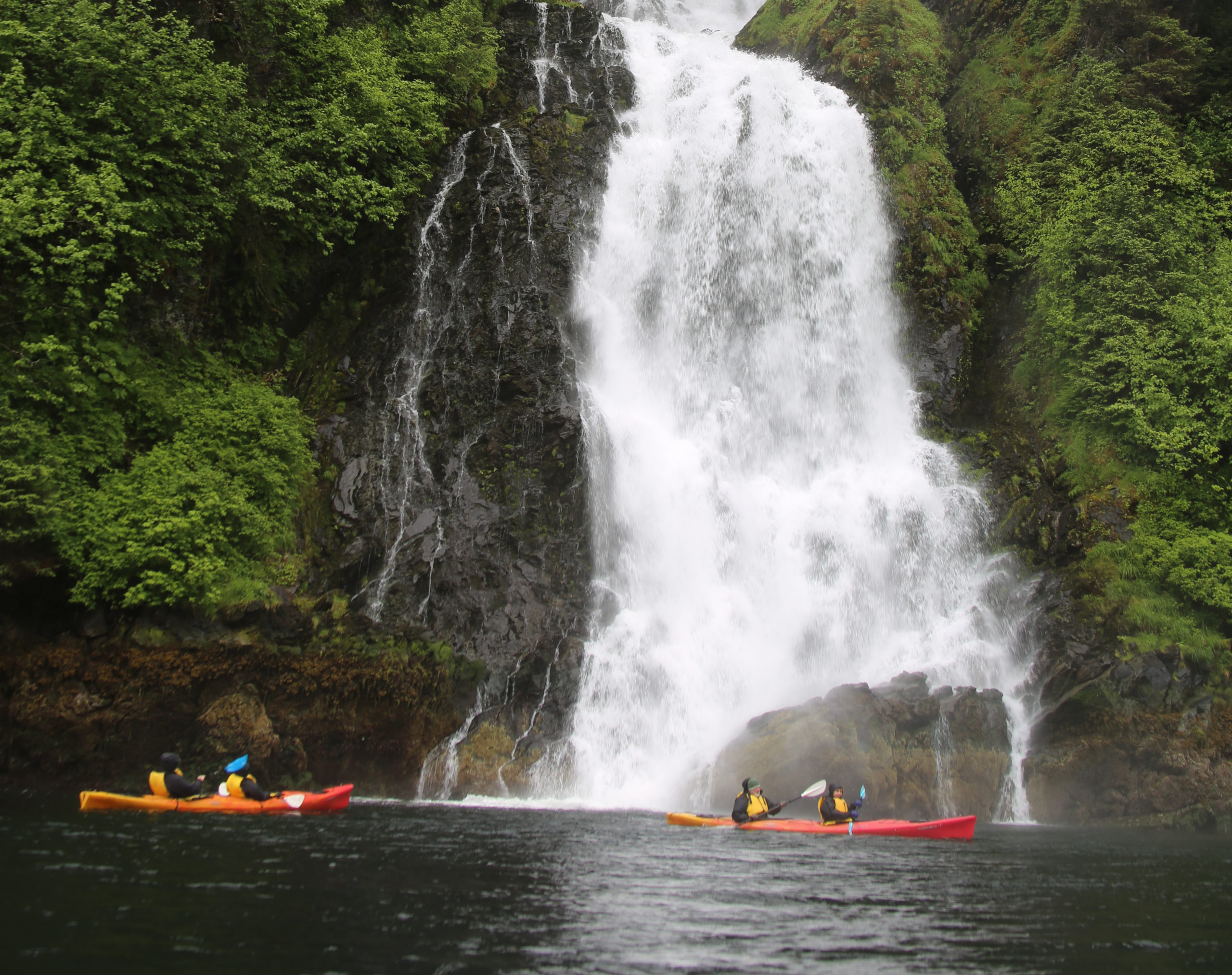 Blue Lake Waterfall Kayakers